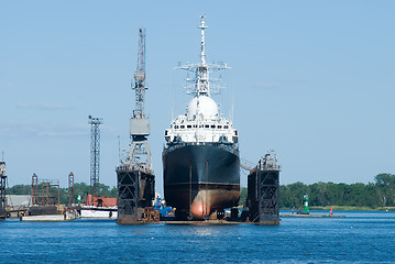 Image showing Ship in Baltiysk dry dock