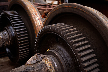 Image showing Rusty industrial machine parts