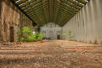 Image showing Abandoned industrial interior with bright light