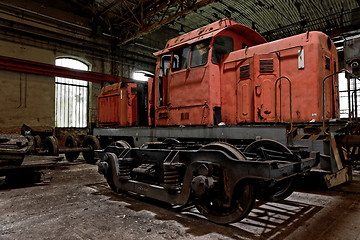 Image showing Freight train in garage