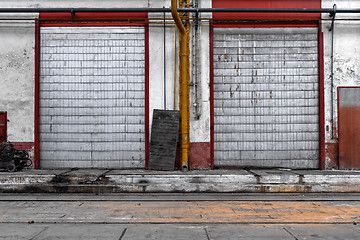 Image showing Industrial door of a factory