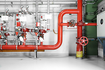 Image showing Large CO2 fire extinguishers in a power plant