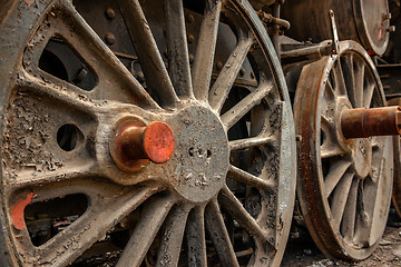 Image showing Part of an old industrial train