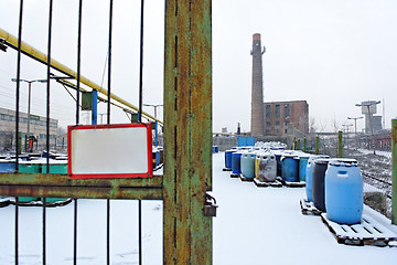 Image showing Chemical waste dump with a lot of barrels