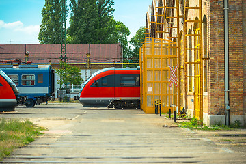 Image showing Fast and modern train parking in the garage