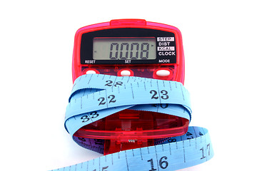 Image showing Pedometer with tape measure