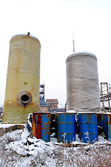 Image showing Chemical waste dump with a lot of barrels