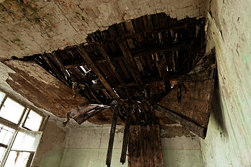 Image showing Roof damaged by water