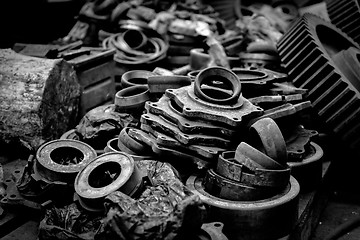 Image showing Rusty industrial machine parts