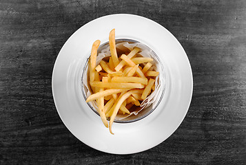 Image showing Delicious french fries closeup