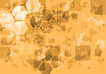 Image showing Abstract tech background with squares and hexagons