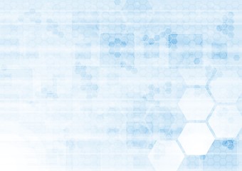 Image showing Abstract tech background with squares and hexagons