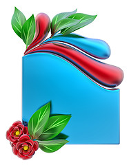 Image showing form with leafs and red flowers