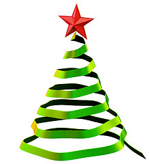 Image showing christmas tree with red star