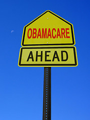 Image showing obamacare ahead conceptual post