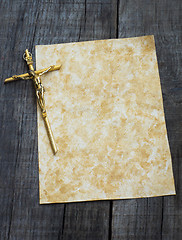 Image showing Paper With Crucifix