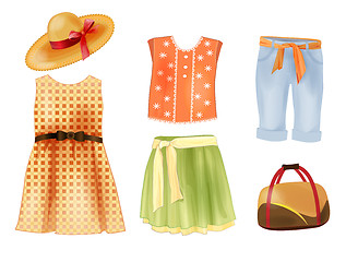 Image showing set of summer clothes for girls