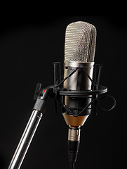 Image showing Microphone on black background
