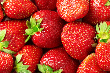 Image showing fresh strawberries background