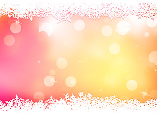 Image showing Christmas pink background with snow flakes. EPS 10