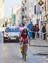 Image showing The Cyclist Moinard Amaël- Paris Nice 2013 Prologue in Houilles