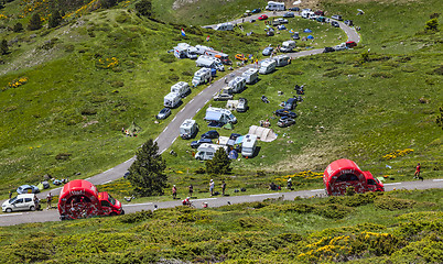 Image showing Vittel Vehicles in Pyrenees Mountains