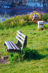 Image showing Wooden Coastal Viewpoint Bench