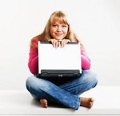 Image showing attractive girl with a laptop