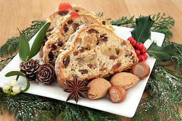 Image showing Stollen Christmas Cake