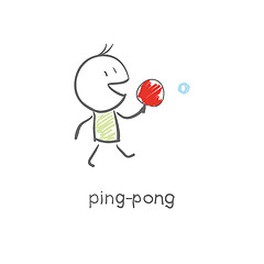 Image showing Man plays ping-pong