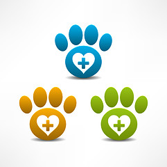 Image showing Veterinary Clinic symbol. Animal paw print