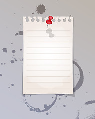 Image showing Note paper and red pin