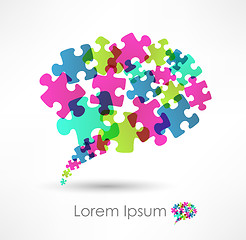 Image showing speech bubble made from puzzle
