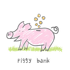 Image showing Piggy Bank.  illustration. The concept.