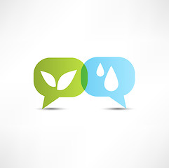 Image showing Eco. Water and vegetation. Symbol.