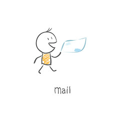Image showing postman delivering mail