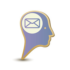 Image showing Mail man. Label sticker. Modern concept