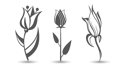Image showing flower icon set