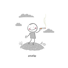 Image showing Smoker. Illustration.