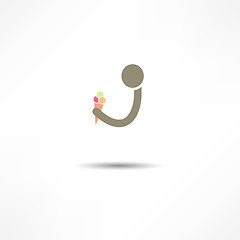 Image showing Man eating ice cream icon