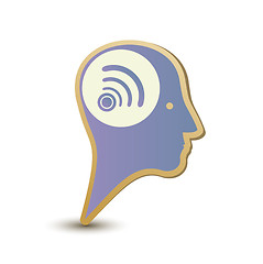 Image showing Wireless man. Label sticker. Modern concept