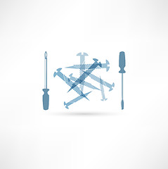 Image showing Screwdriver and screws .Repair Icon