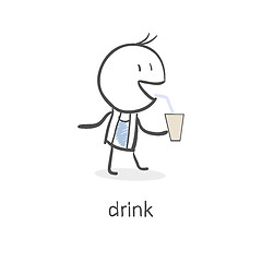 Image showing Person drinks.