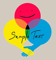 Image showing cmyk concept.  hand shake