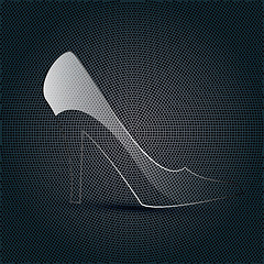 Image showing  glass shoe on a metal background