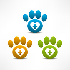 Image showing Veterinary Clinic symbol. Animal paw print