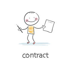 Image showing Person signs the contract. Illustration.