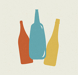 Image showing Bottle background. Retro poster.