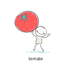 Image showing Man and tomato