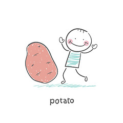 Image showing Potatoes and people